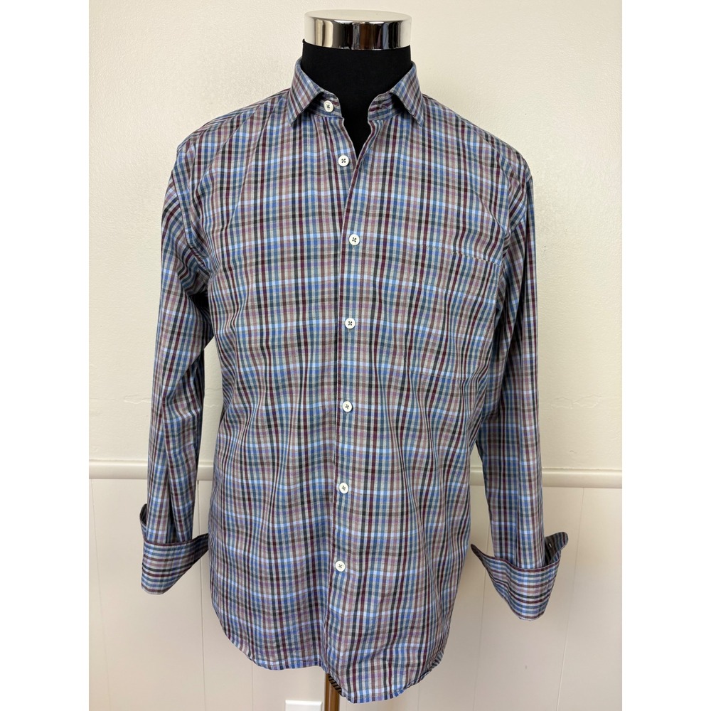 Billy Reid Men's Button Up Shirt Size L Std. Cut Plaid Casual Office Designer